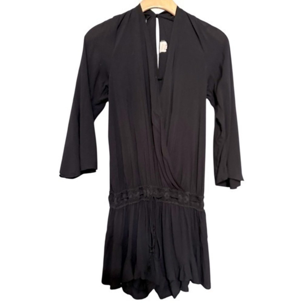 Surf Gypsy Women’s Size M Black Crochet Waist Deep V-Neck Romper